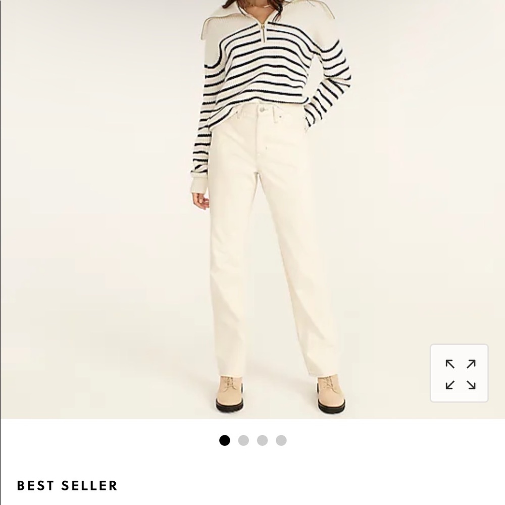 JCrew slouchy boyfriend jean in Ecru